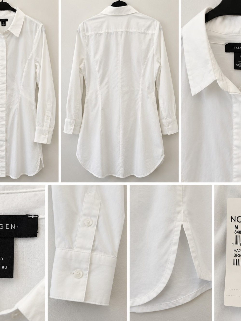 Halogen White Longline Men's Button-Down Shirt